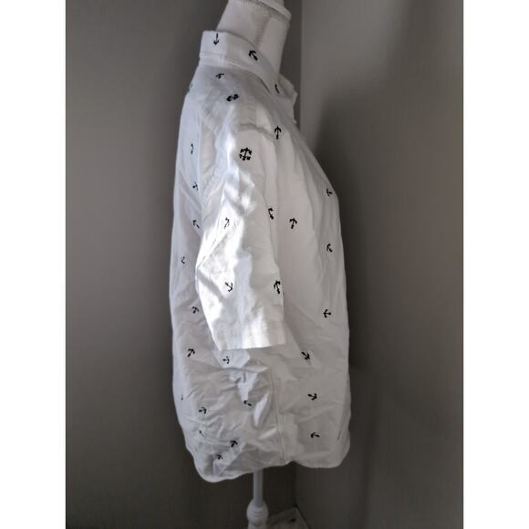 Ralph Lauren Preppy Nautical Anchor Shirt Summer Coastal Button Up Lg - Picture 4 of 8